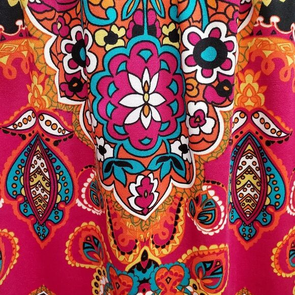 Bongo Strapless Sleeveless BOHO Mini Dress in Vibrant Multi Color Size S - Picture 2 of 9